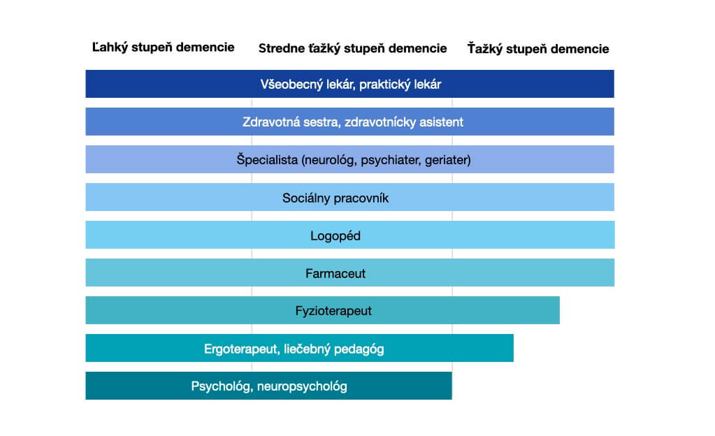 Profesionálne skupiny zapojené do starostlivosti o pacienta s demenciou